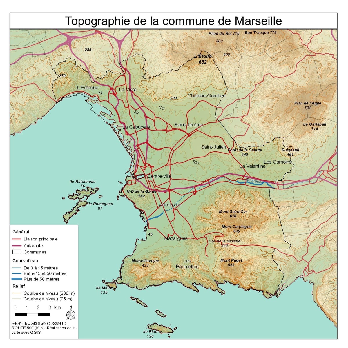ਦੇ topographic ਨਕਸ਼ਾ ਮਾਰ੍ਸਾਇਲ
